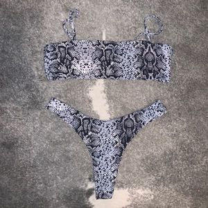 Snake skin thong bikini!